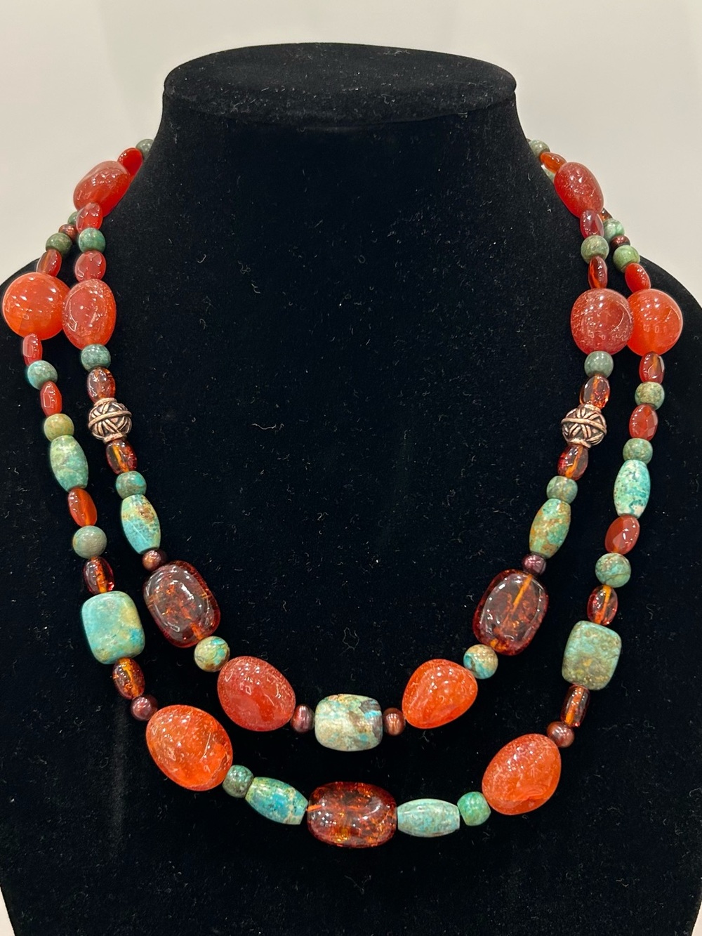 Studio Barse Coppper Magnesite Turquoise & quartz necklace